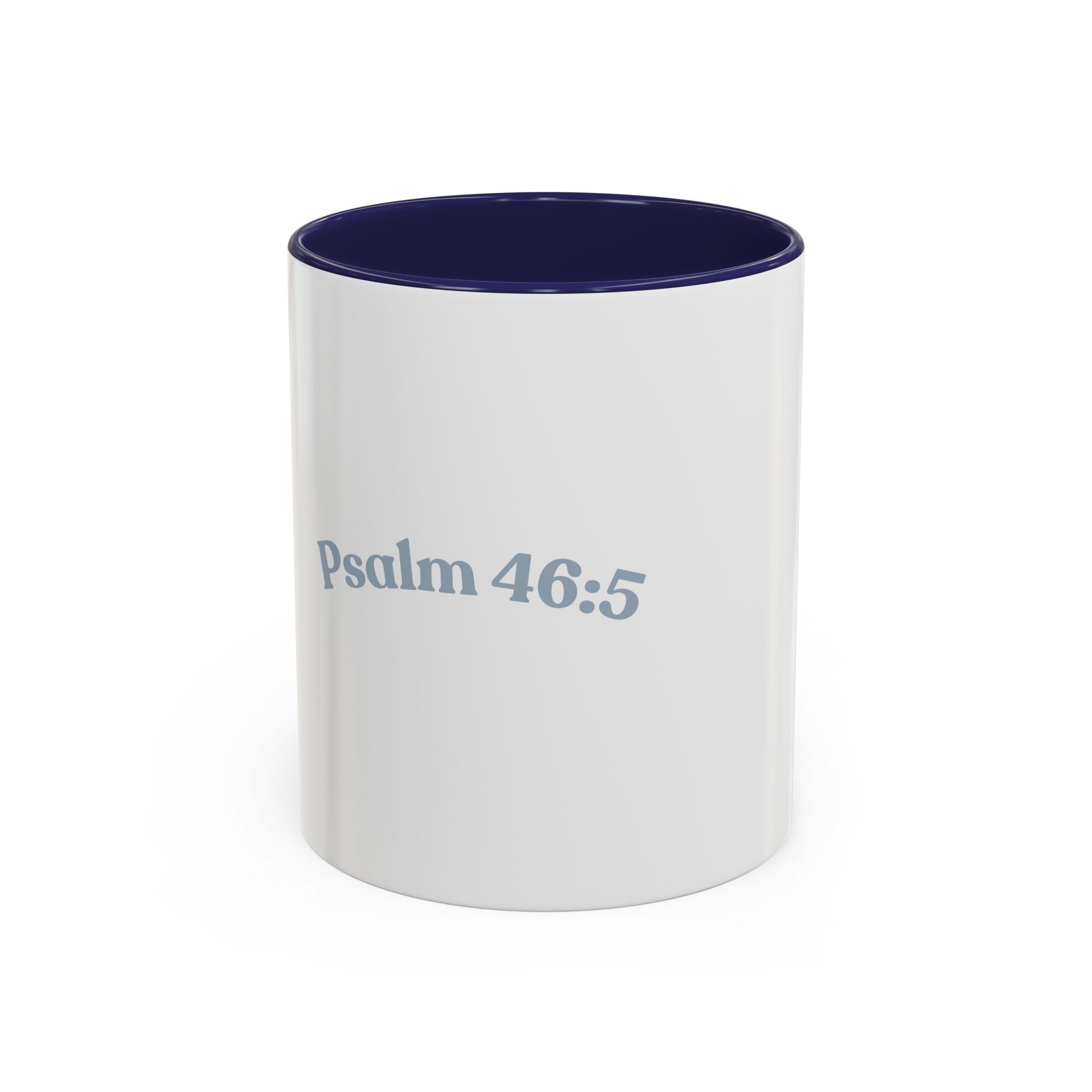 Psalm 46:5 Faith Coffee Mug — Minimal Cross Accent (11/15oz)