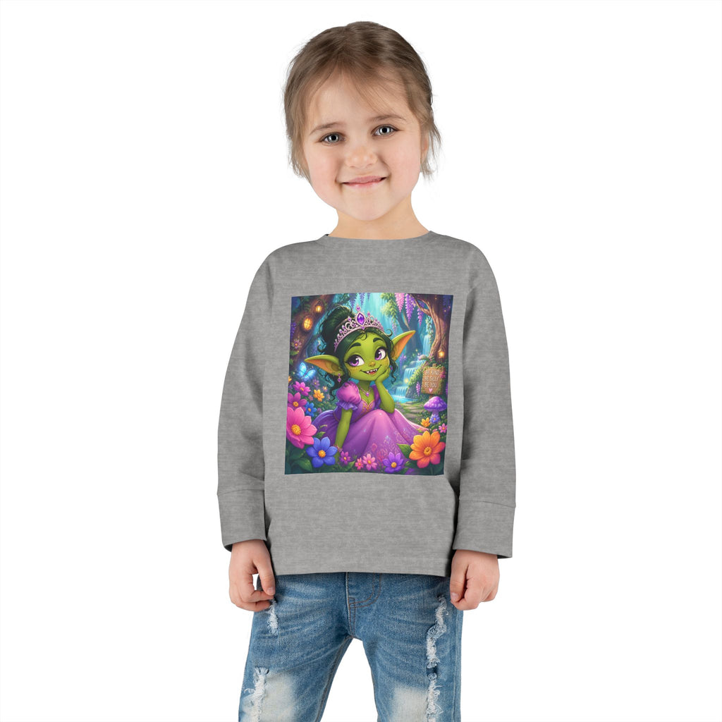 Goblin Princess Toddler Long Sleeve Tee — Cute Fantasy Fairy Garden Shirt