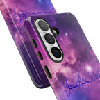 Galaxy "You Are Worthy" Phone Case — Motivational Nebula Design, Customizable Text