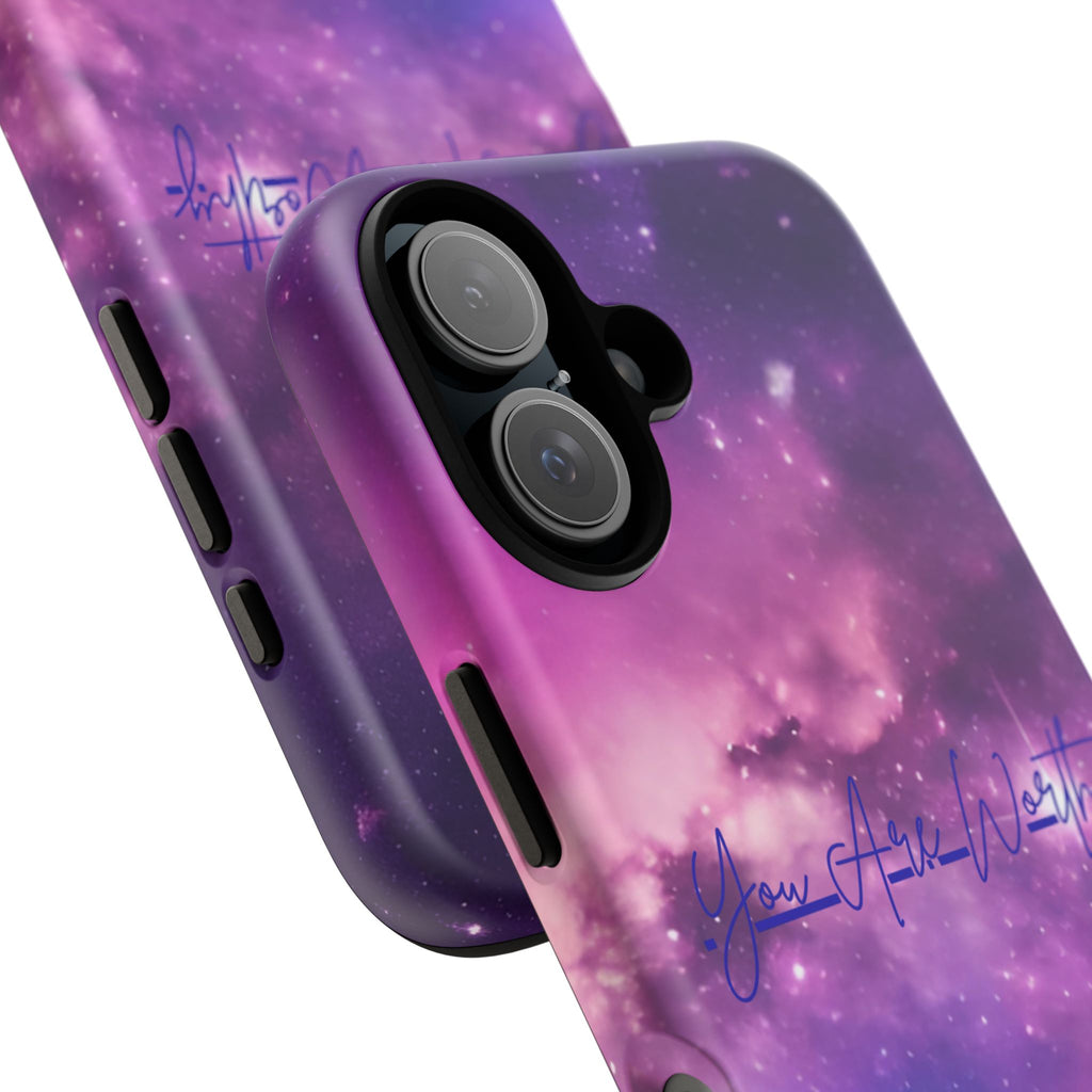 Custom Galaxy Phone Case — Personalized Purple Nebula iPhone Cover with Text
