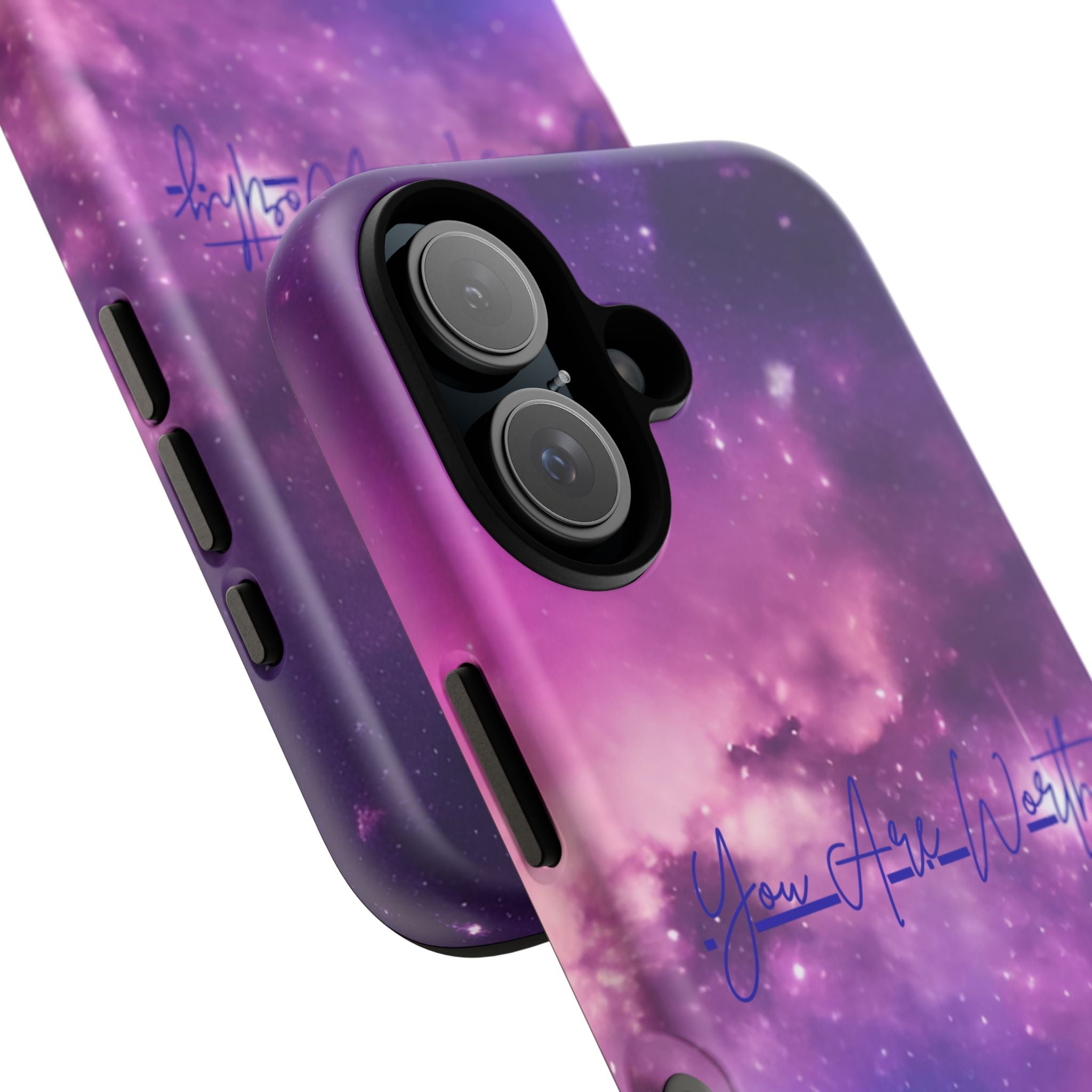 Custom Galaxy Phone Case — Personalized Purple Nebula iPhone Cover with Text