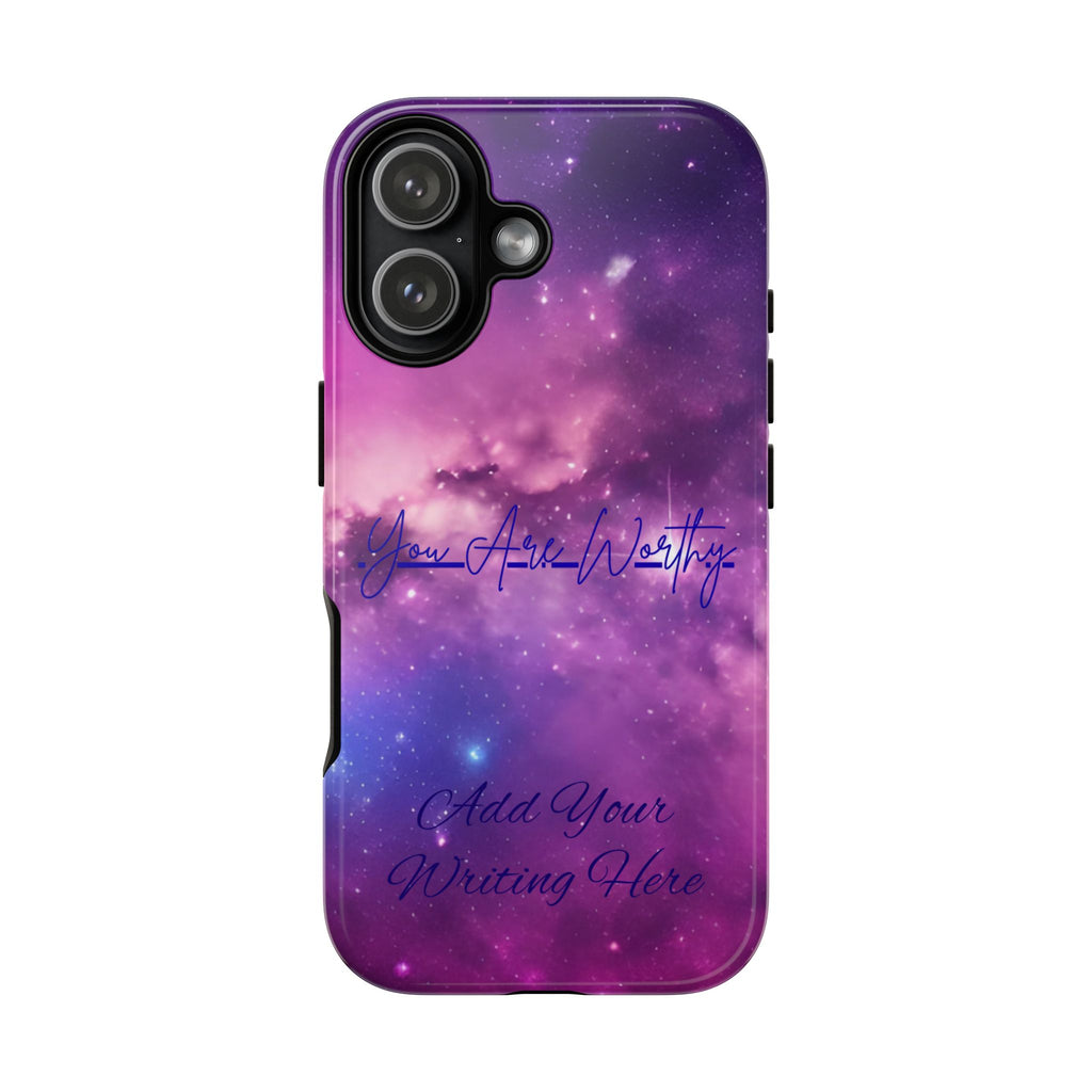 Custom Galaxy Phone Case — Personalized Purple Nebula iPhone Cover with Text
