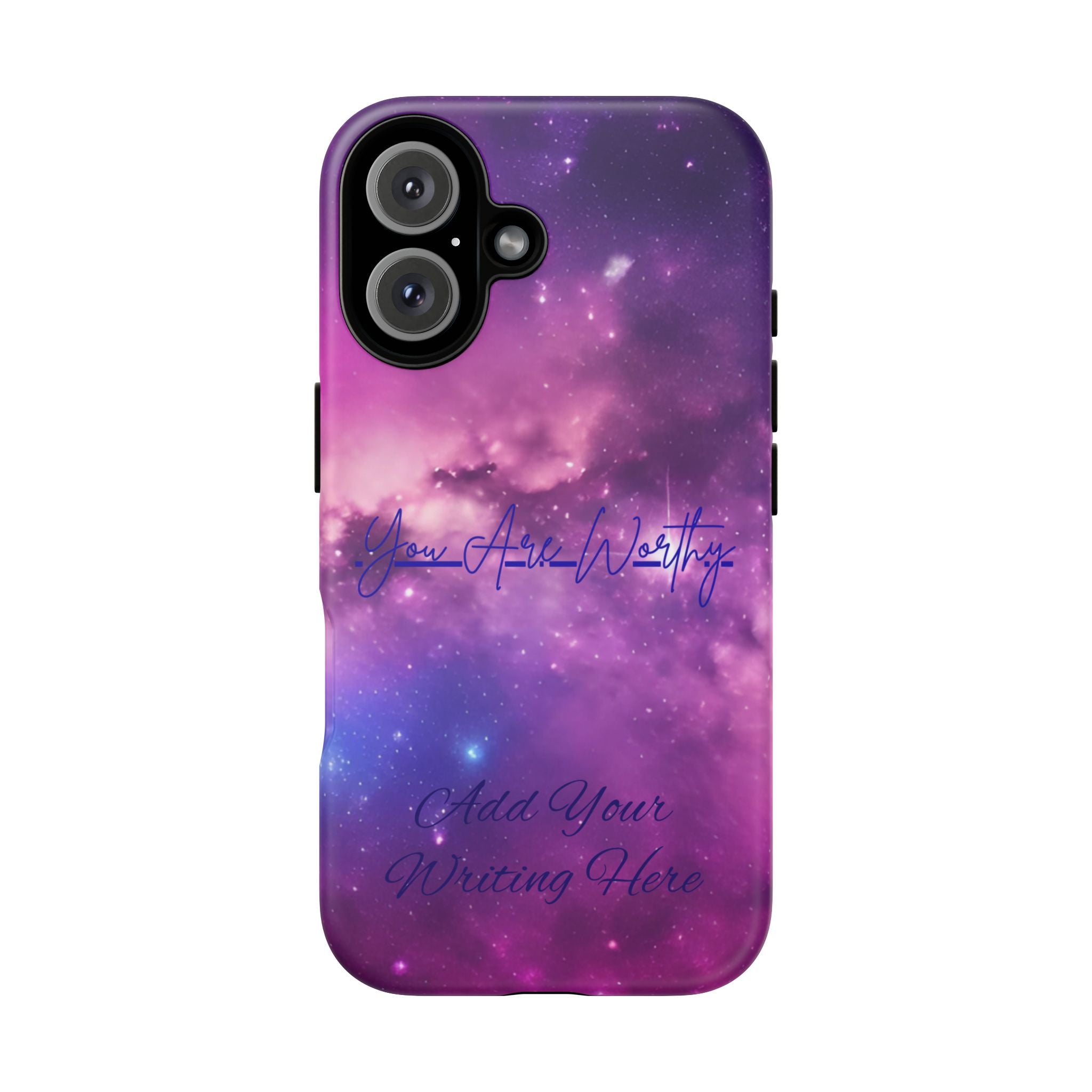 Custom Galaxy Phone Case — Personalized Purple Nebula iPhone Cover with Text