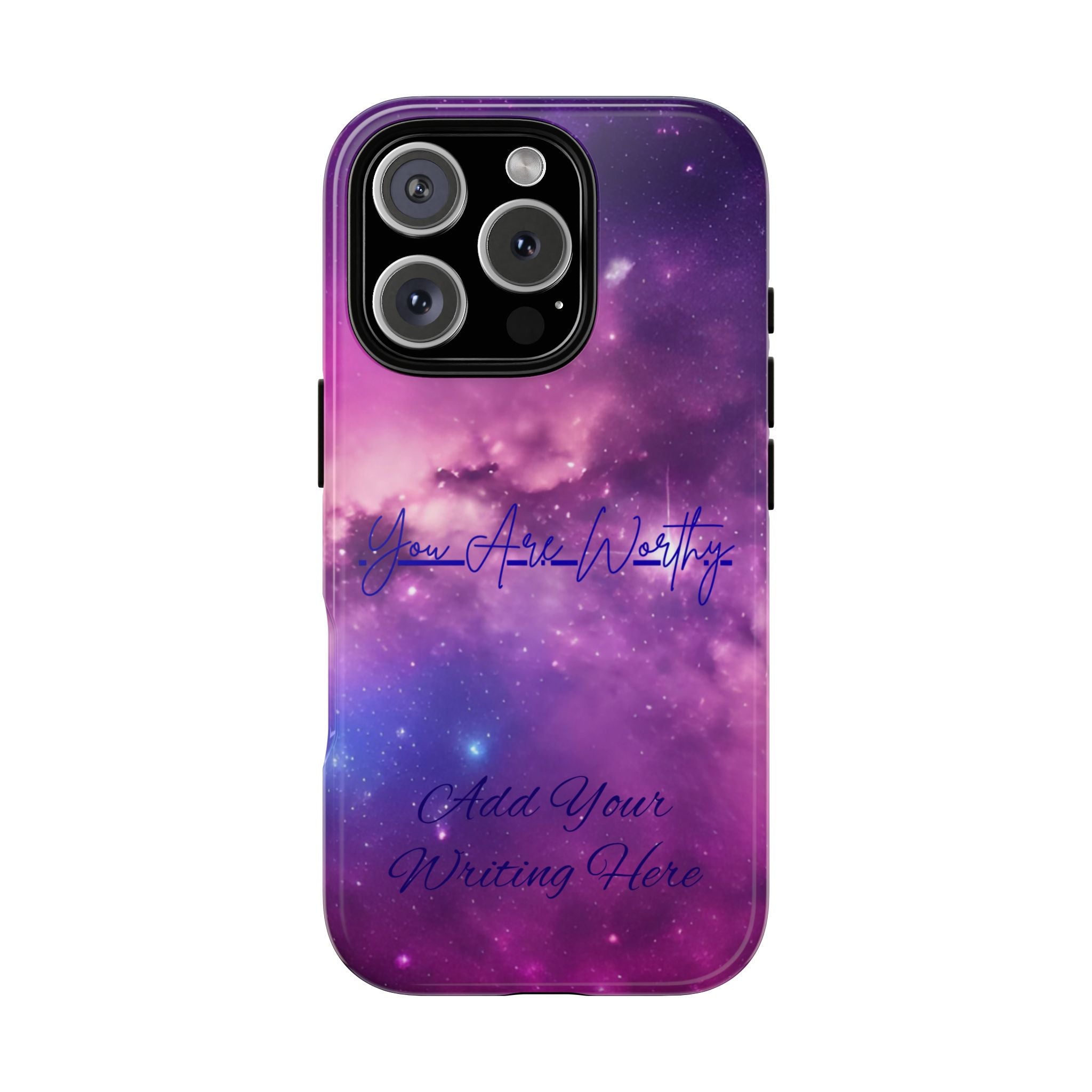 Custom Galaxy Phone Case — Personalized Purple Nebula iPhone Cover with Text