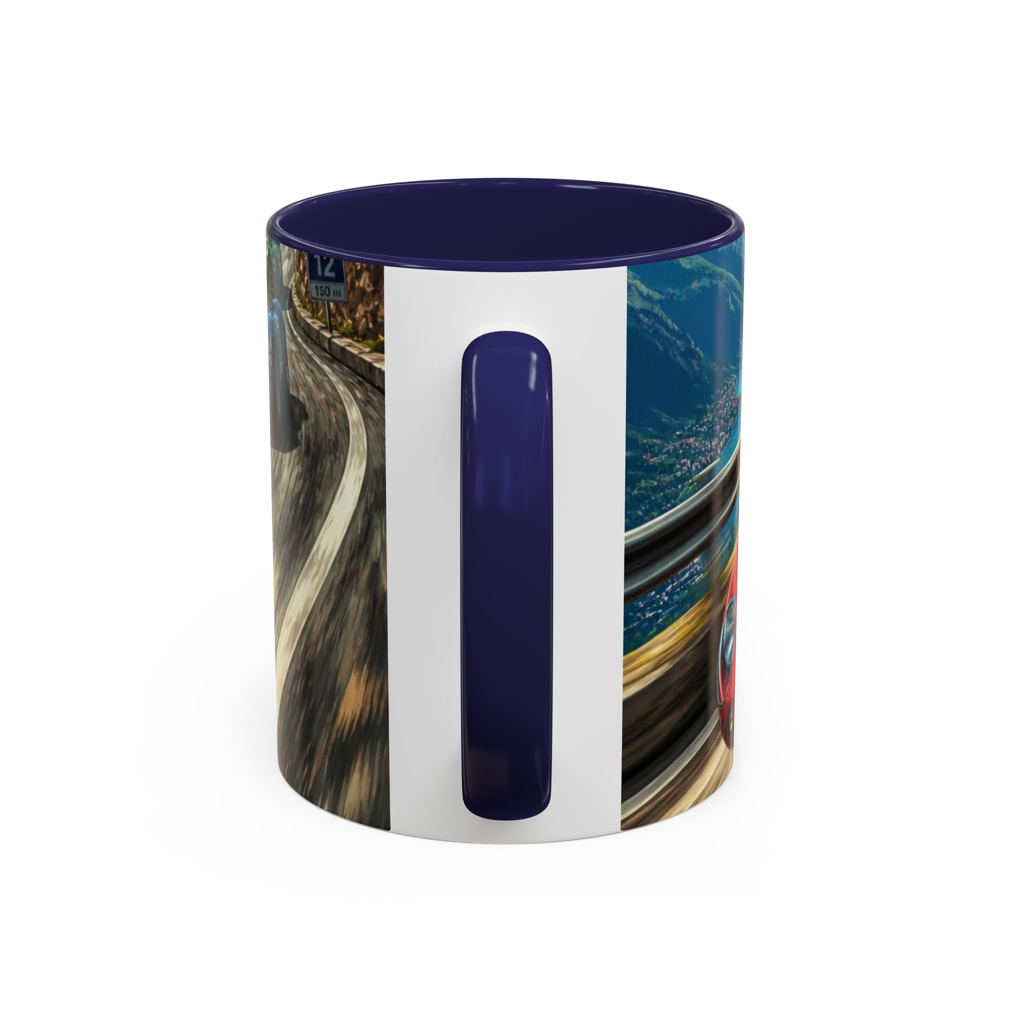 Classic Racing Cars Accent Coffee Mug – Vintage Sports Car Track Design (11/15oz)