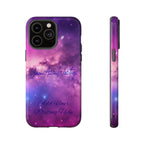 Custom Galaxy Phone Case — Personalized Purple Nebula iPhone Cover with Text