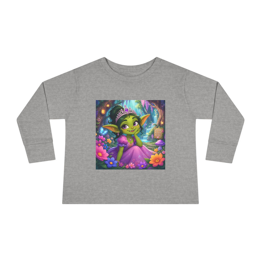 Goblin Princess Toddler Long Sleeve Tee — Cute Fantasy Fairy Garden Shirt