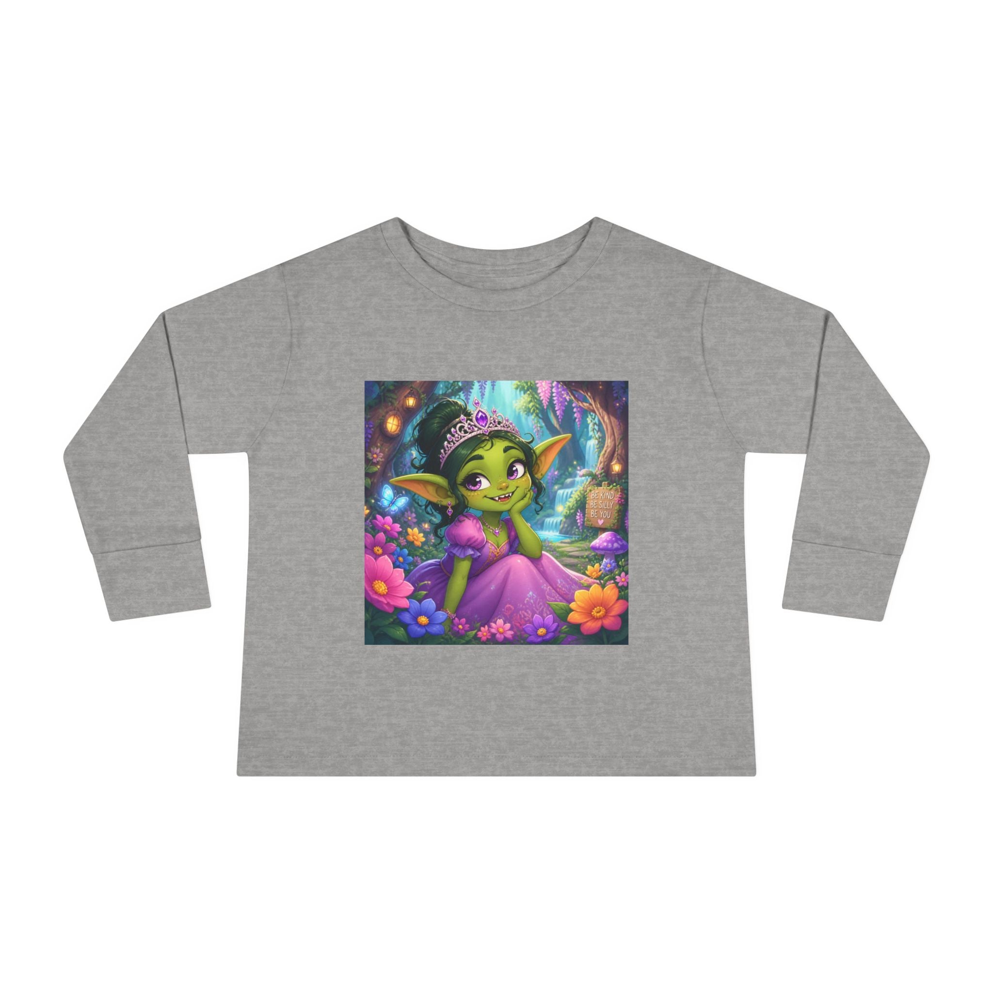 Goblin Princess Toddler Long Sleeve Tee — Cute Fantasy Fairy Garden Shirt