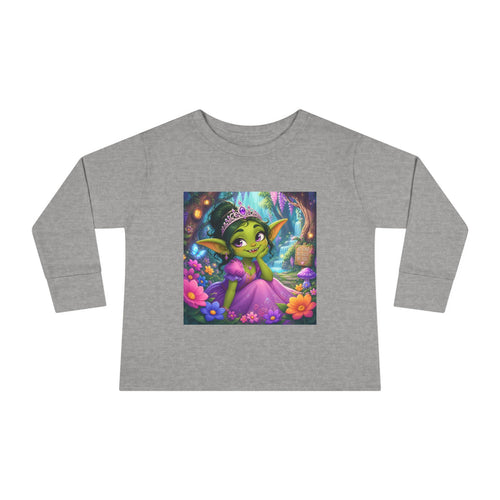 Goblin Princess Toddler Long Sleeve Tee — Cute Fantasy Fairy Garden Shirt