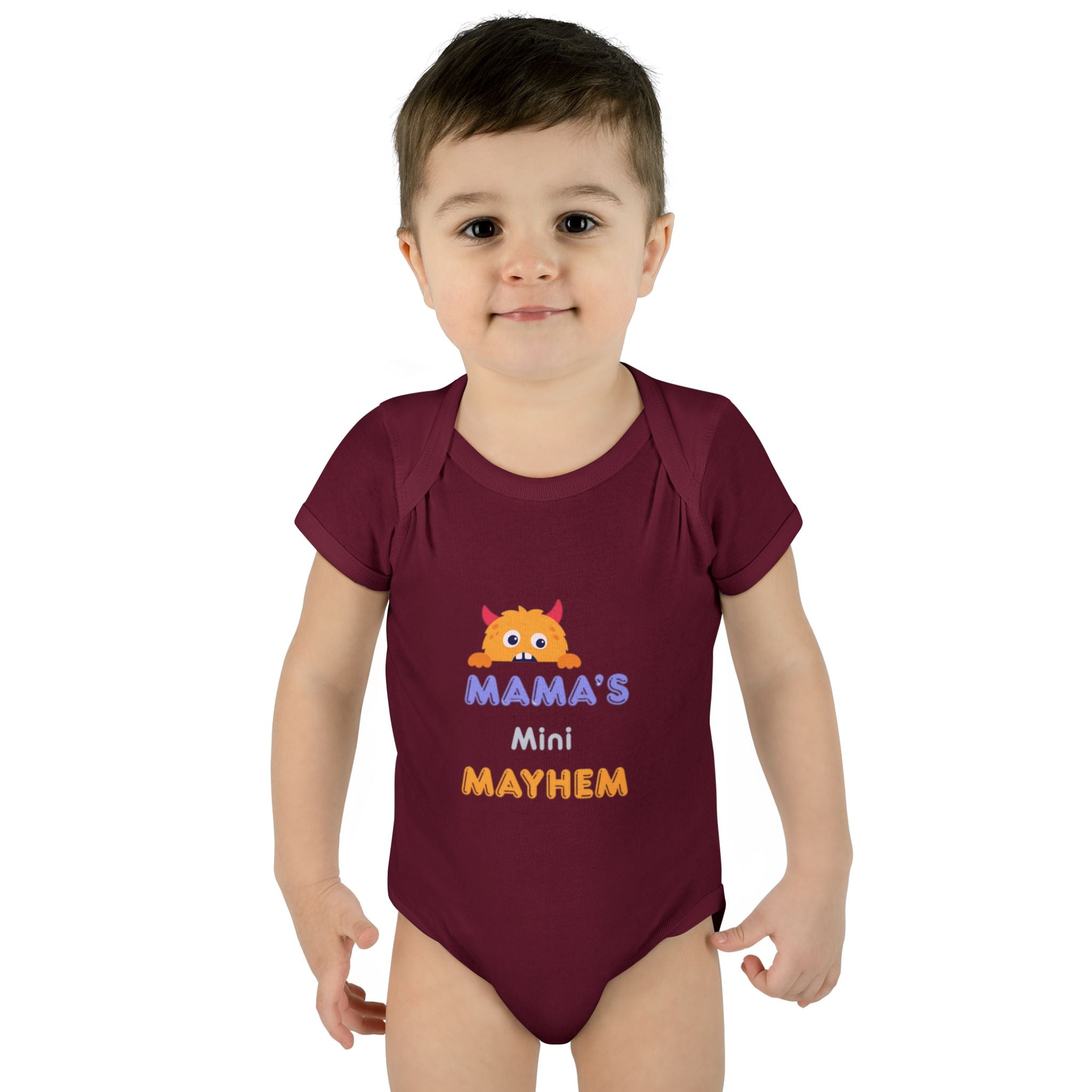 Baby Bodysuit - "Mama’s Mini Mayhem" Cute Monster Infant Onesie