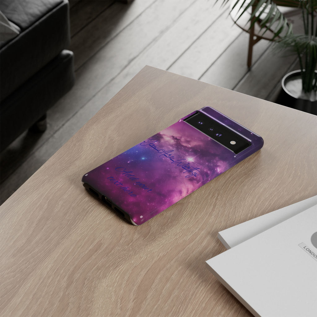 Galaxy "You Are Worthy" Phone Case — Motivational Nebula Design, Customizable Text