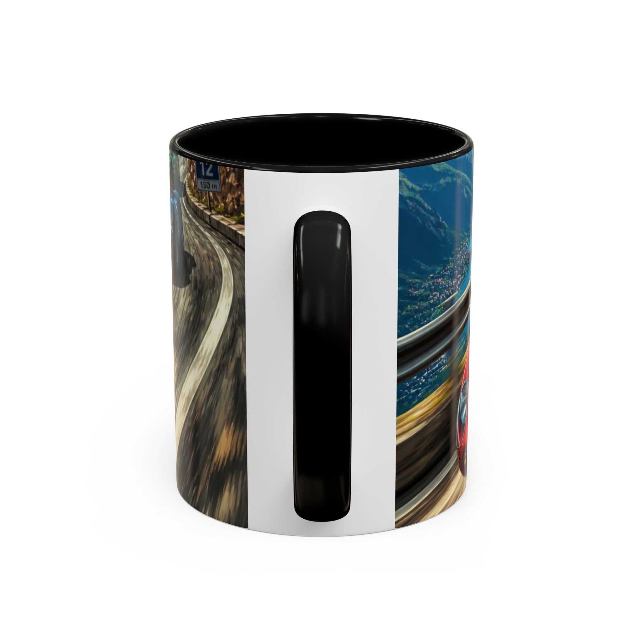Classic Racing Cars Accent Coffee Mug – Vintage Sports Car Track Design (11/15oz)