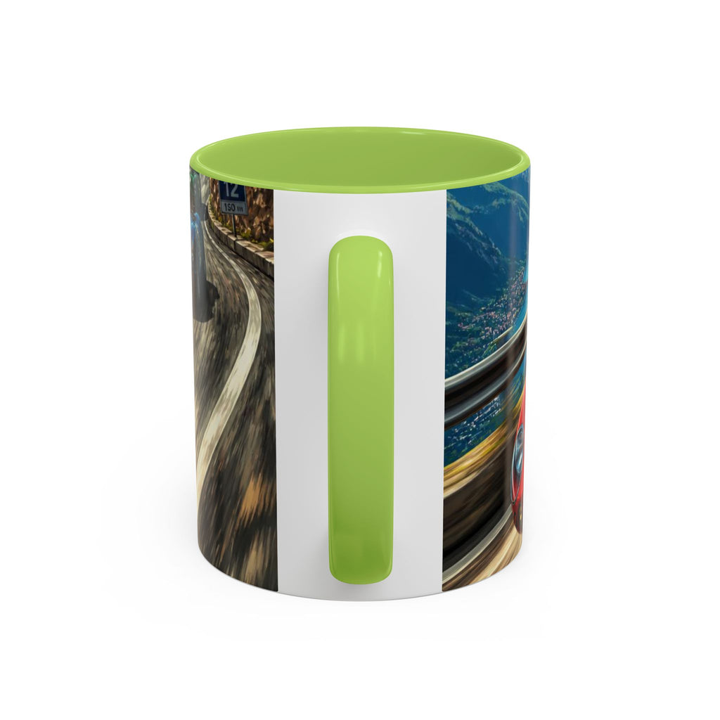 Classic Racing Cars Accent Coffee Mug – Vintage Sports Car Track Design (11/15oz)