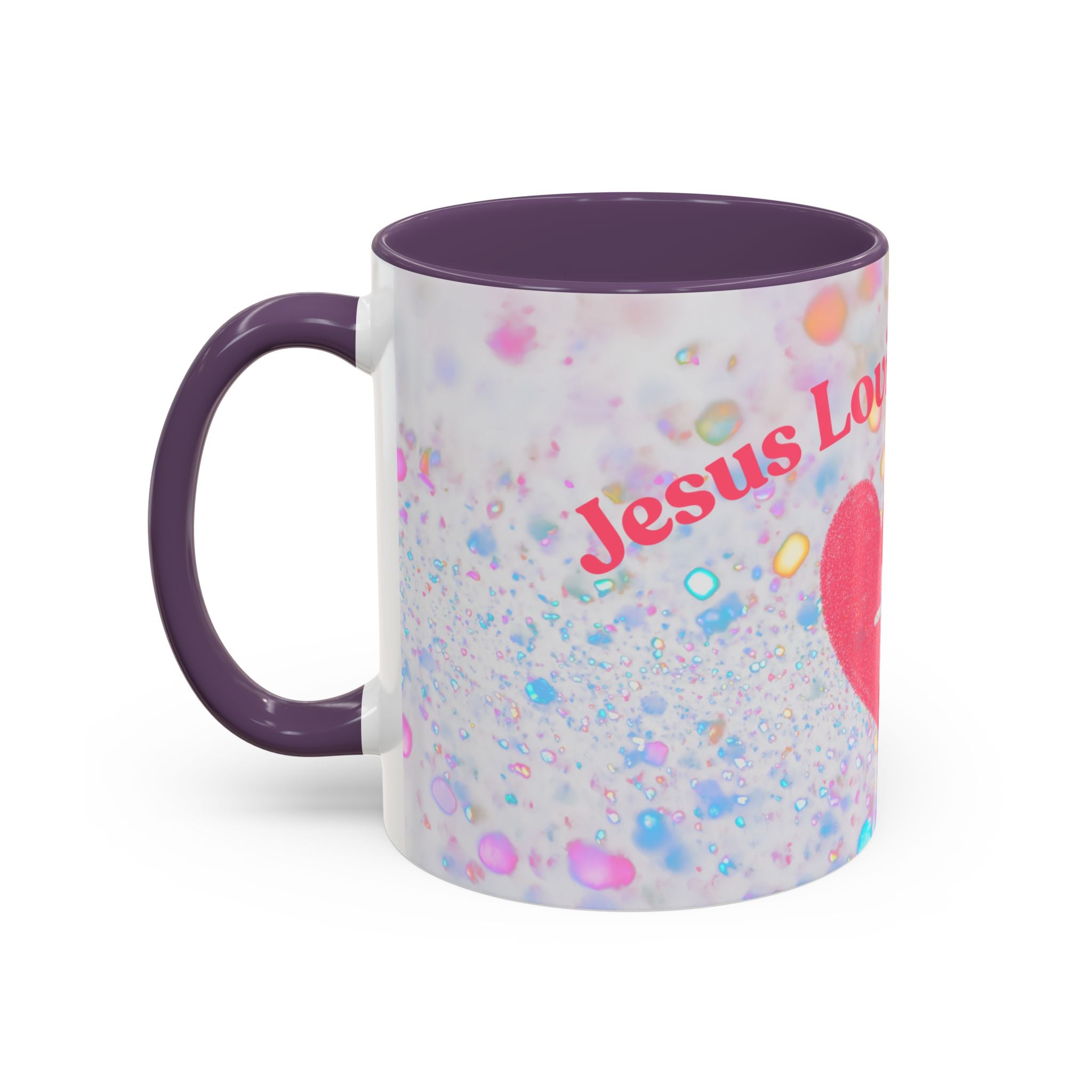 Jesus Loving Baddie Accent Coffee Mug – Pink Heart Cross 11/15oz
