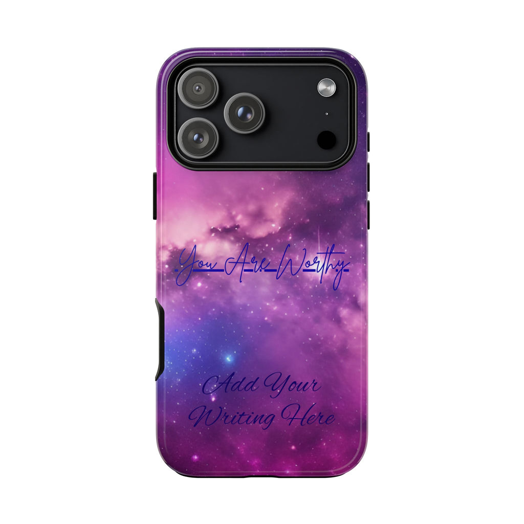 Custom Galaxy Phone Case — Personalized Purple Nebula iPhone Cover with Text