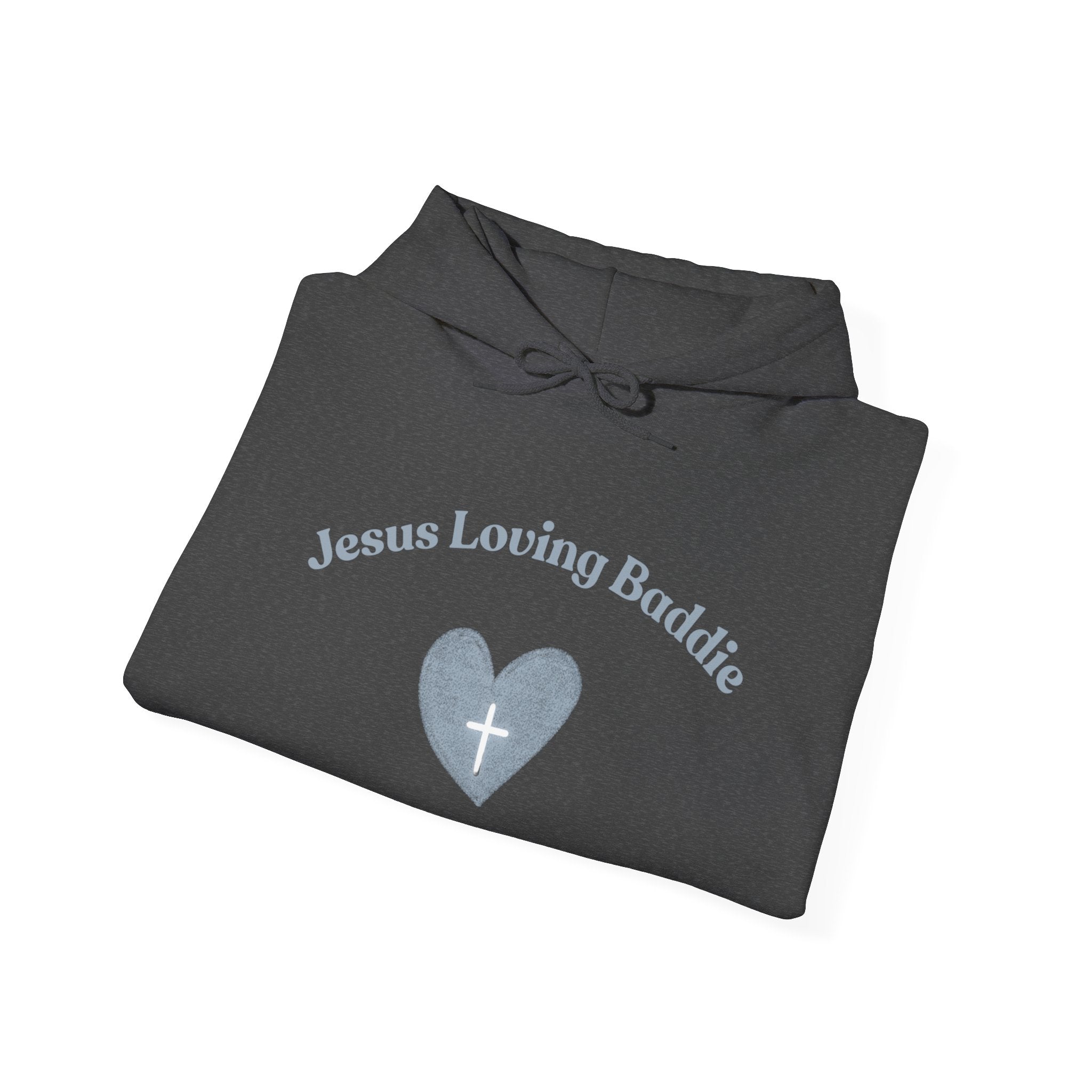 Jesus Loving Baddie Hoodie — Psalm 46:5 Christian Heart Cross Pullover