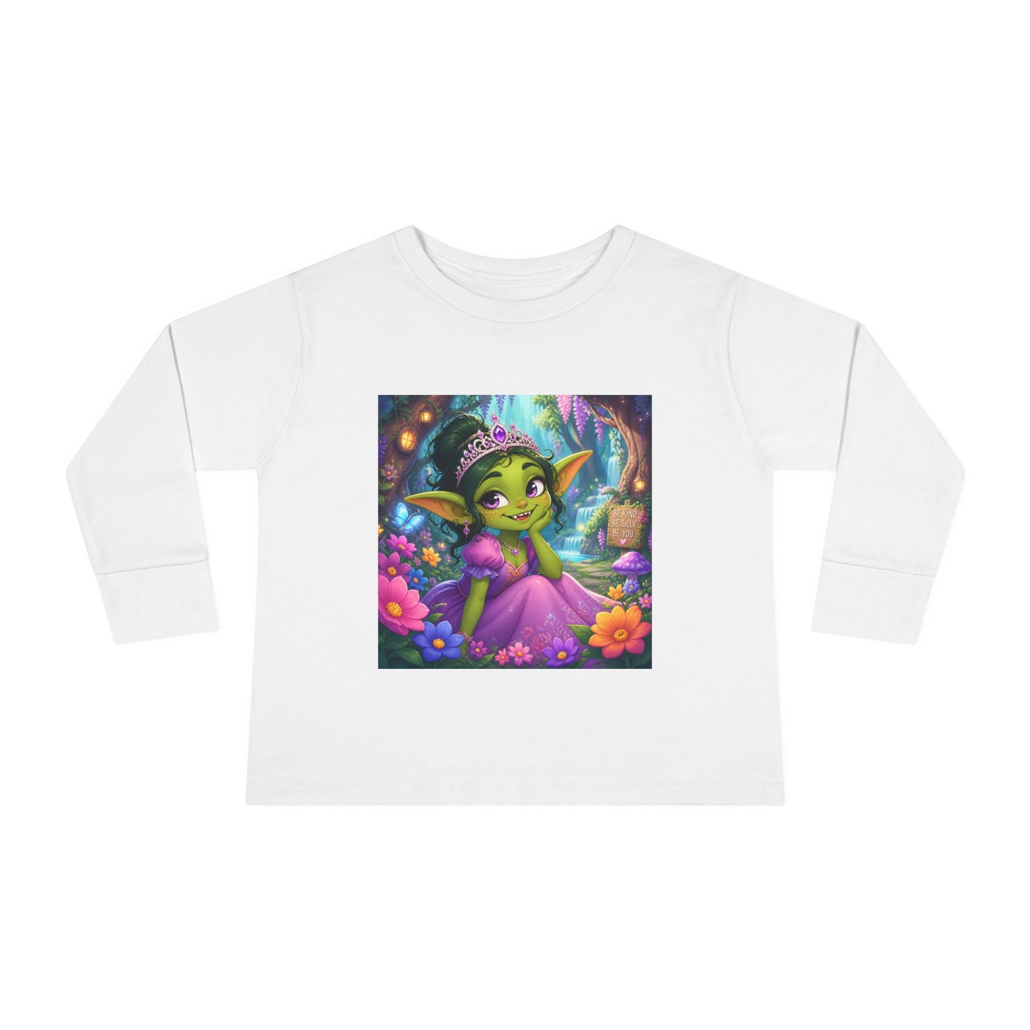 Goblin Princess Toddler Long Sleeve Tee — Cute Fantasy Fairy Garden Shirt