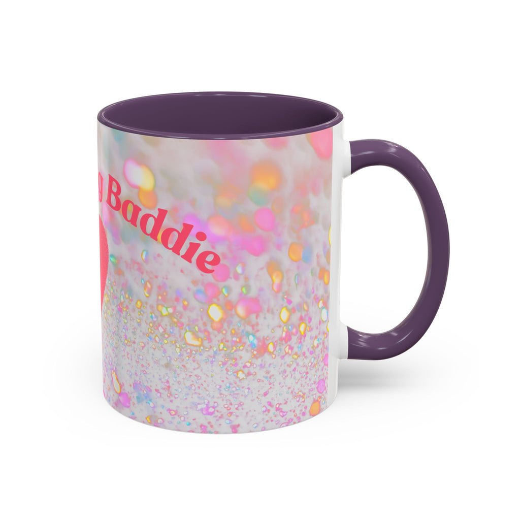 Jesus Loving Baddie Accent Coffee Mug – Pink Heart Cross 11/15oz