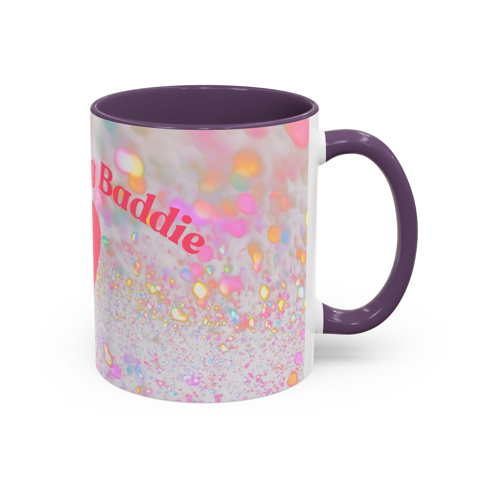 Jesus Loving Baddie Accent Coffee Mug – Pink Heart Cross 11/15oz