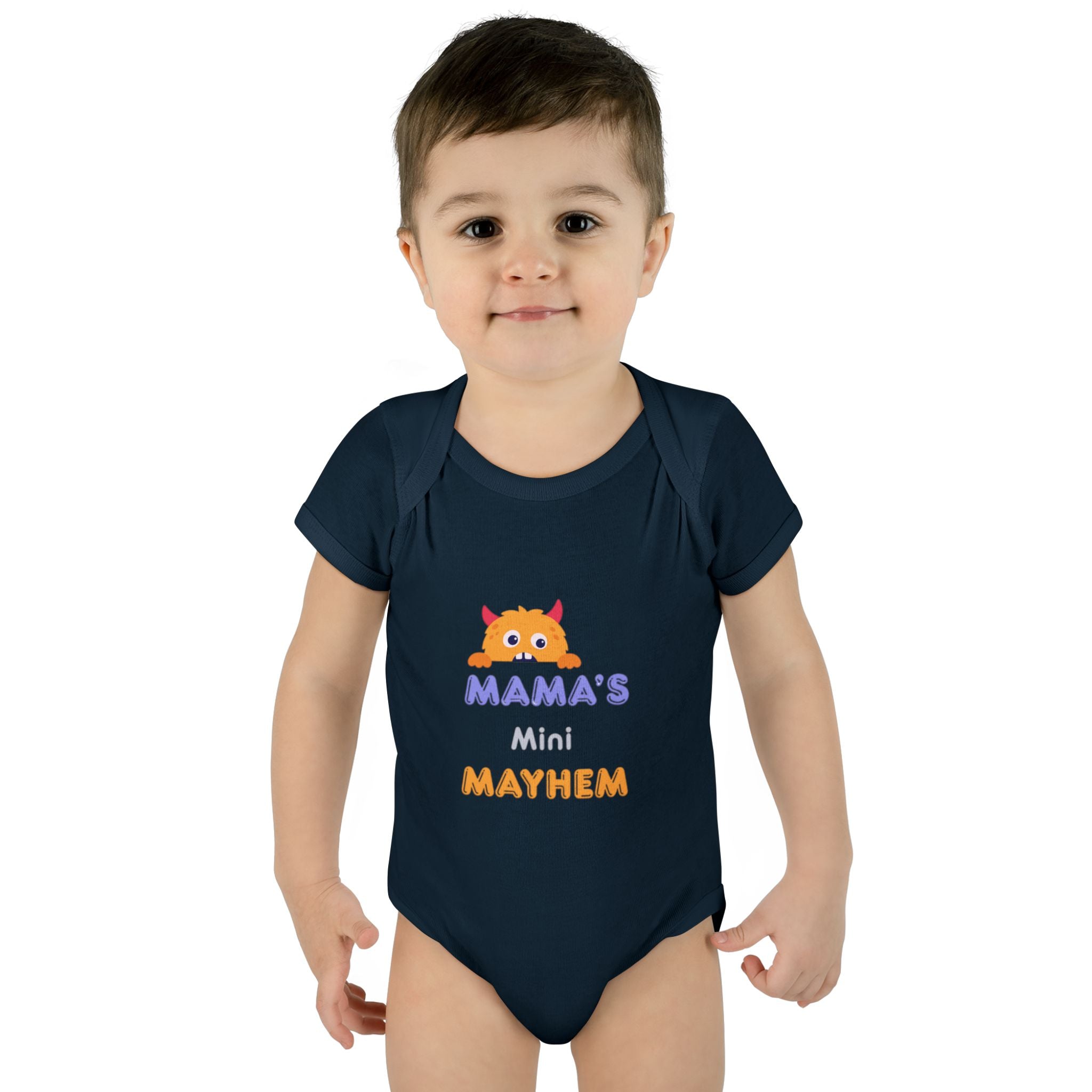 Baby Bodysuit - "Mama’s Mini Mayhem" Cute Monster Infant Onesie