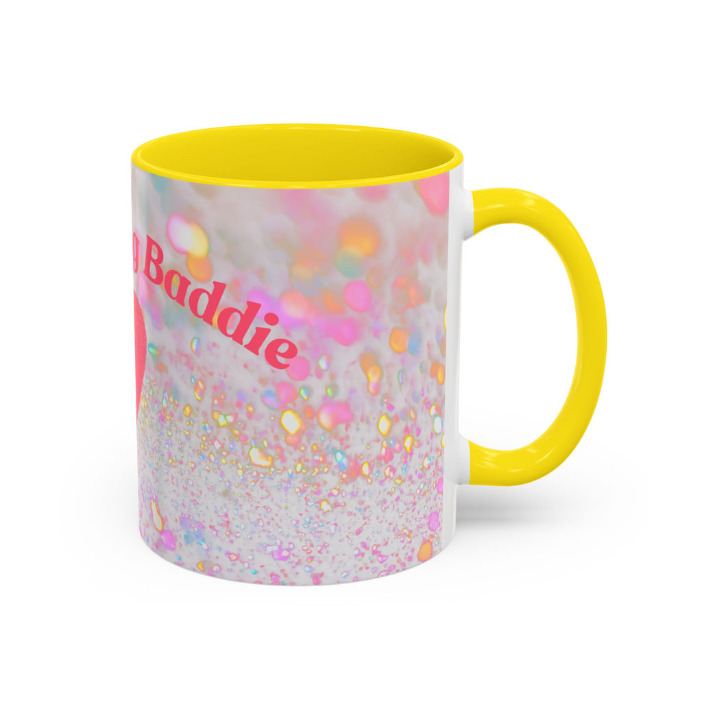 Jesus Loving Baddie Accent Coffee Mug – Pink Heart Cross 11/15oz