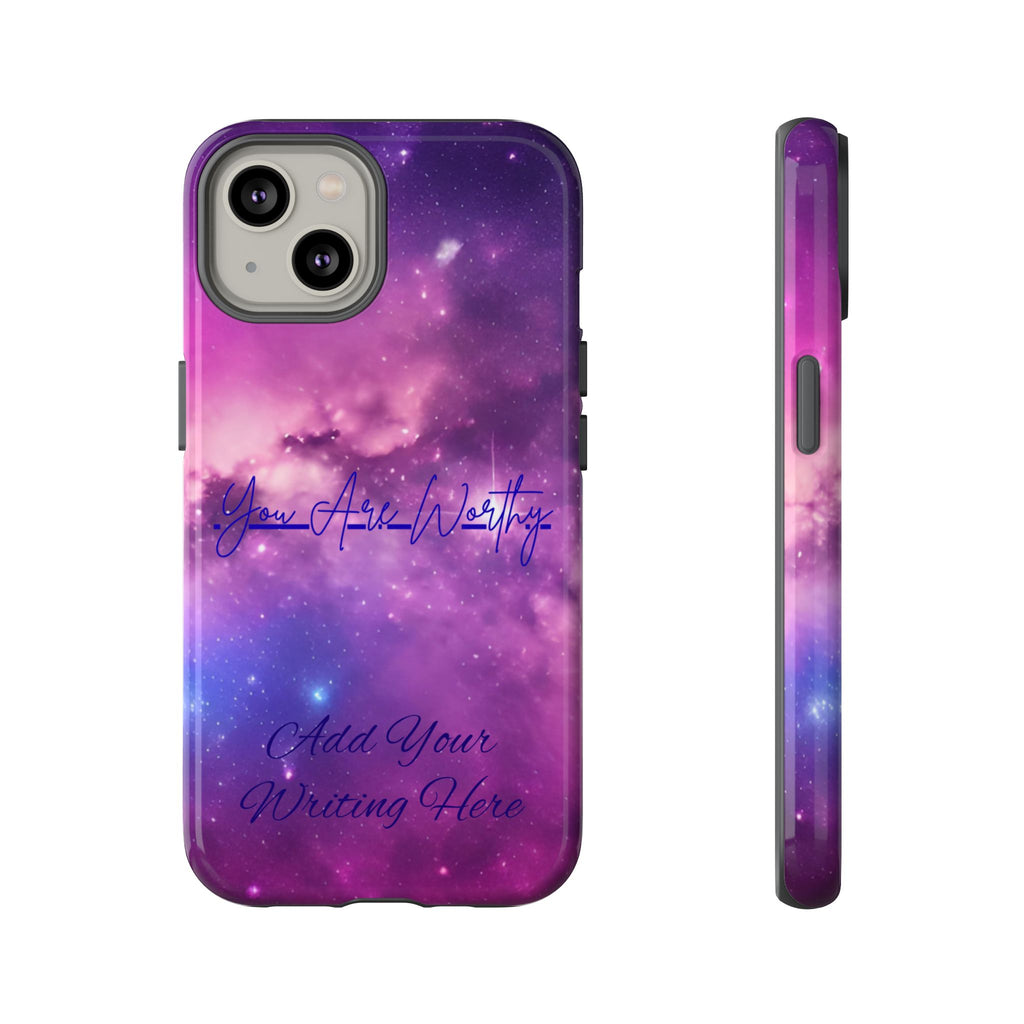 Custom Galaxy Phone Case — Personalized Purple Nebula iPhone Cover with Text