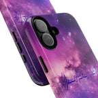 Custom Galaxy Phone Case — Personalized Purple Nebula iPhone Cover with Text