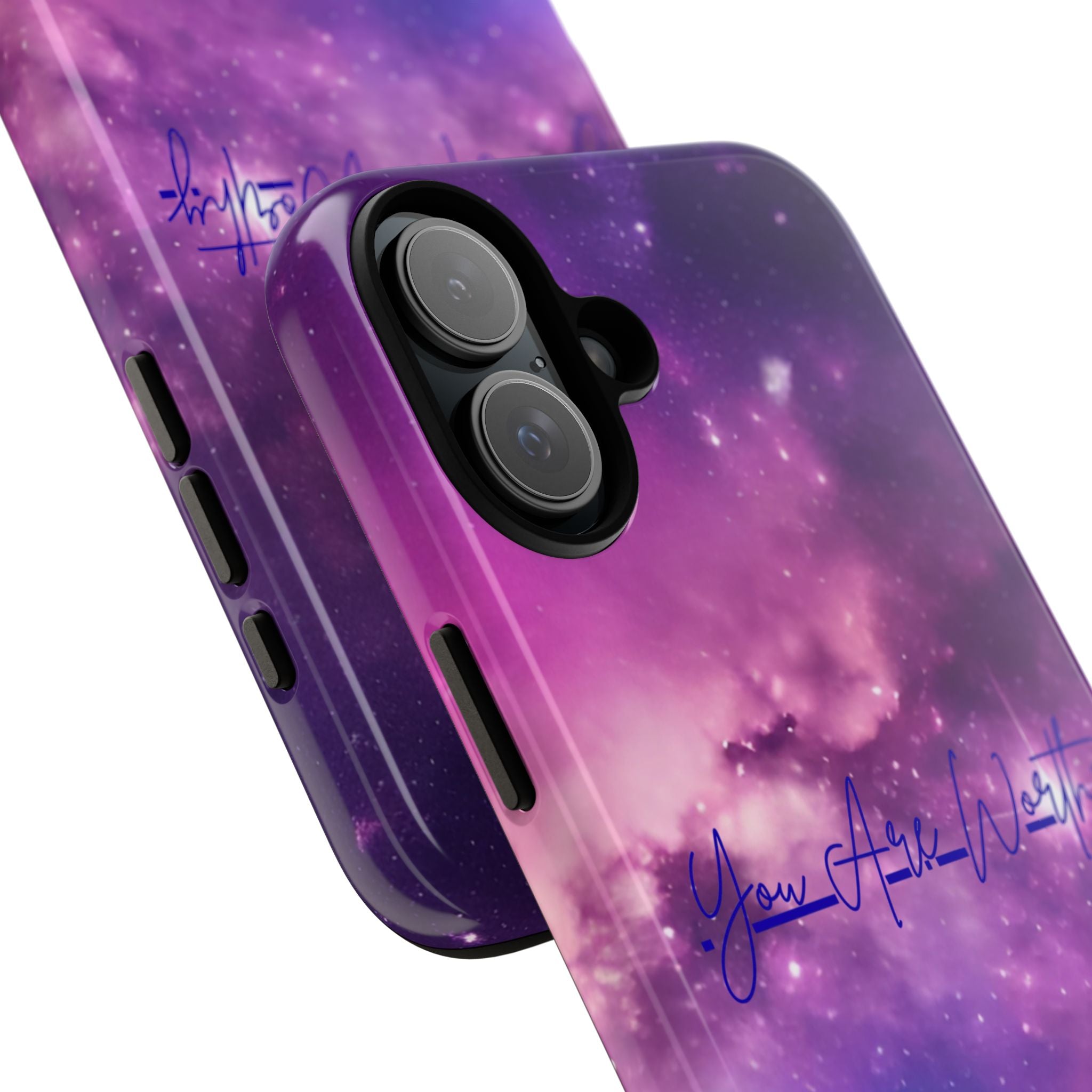 Custom Galaxy Phone Case — Personalized Purple Nebula iPhone Cover with Text