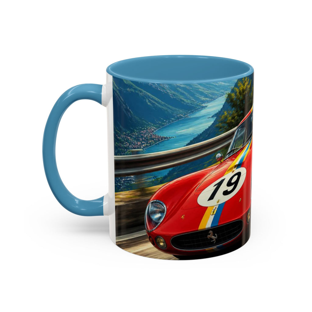 Classic Racing Cars Accent Coffee Mug – Vintage Sports Car Track Design (11/15oz)