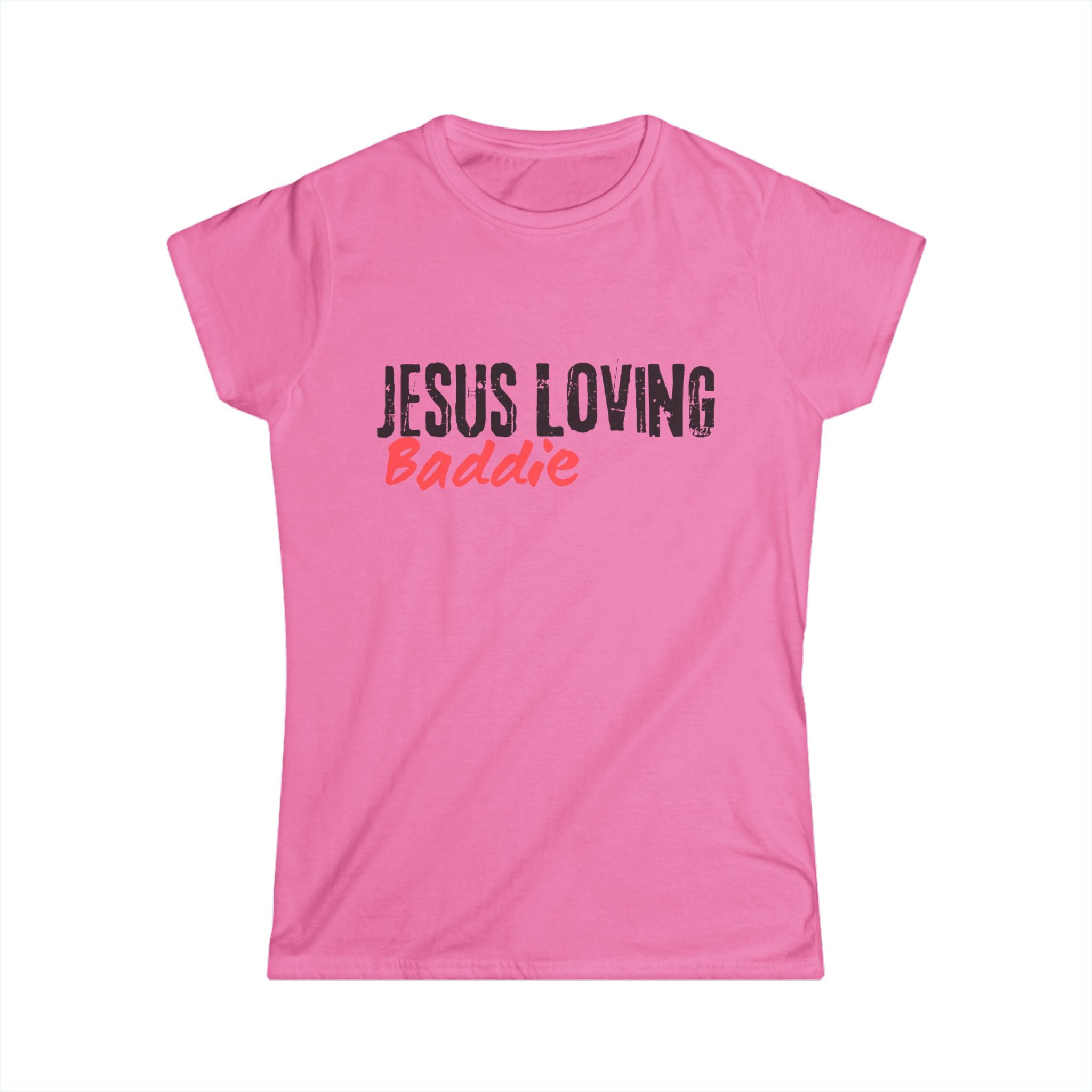 Jesus Loving Baddie Tee — Christian Graphic Women's T‑Shirt with Heart Cross Back