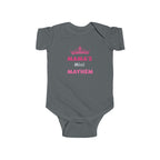 Infant Bodysuit — “Mama’s Mini Mayhem” Pink Tiara Baby Onesie