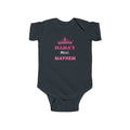 Infant Bodysuit — “Mama’s Mini Mayhem” Pink Tiara Baby Onesie