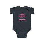Infant Bodysuit — “Mama’s Mini Mayhem” Pink Tiara Baby Onesie