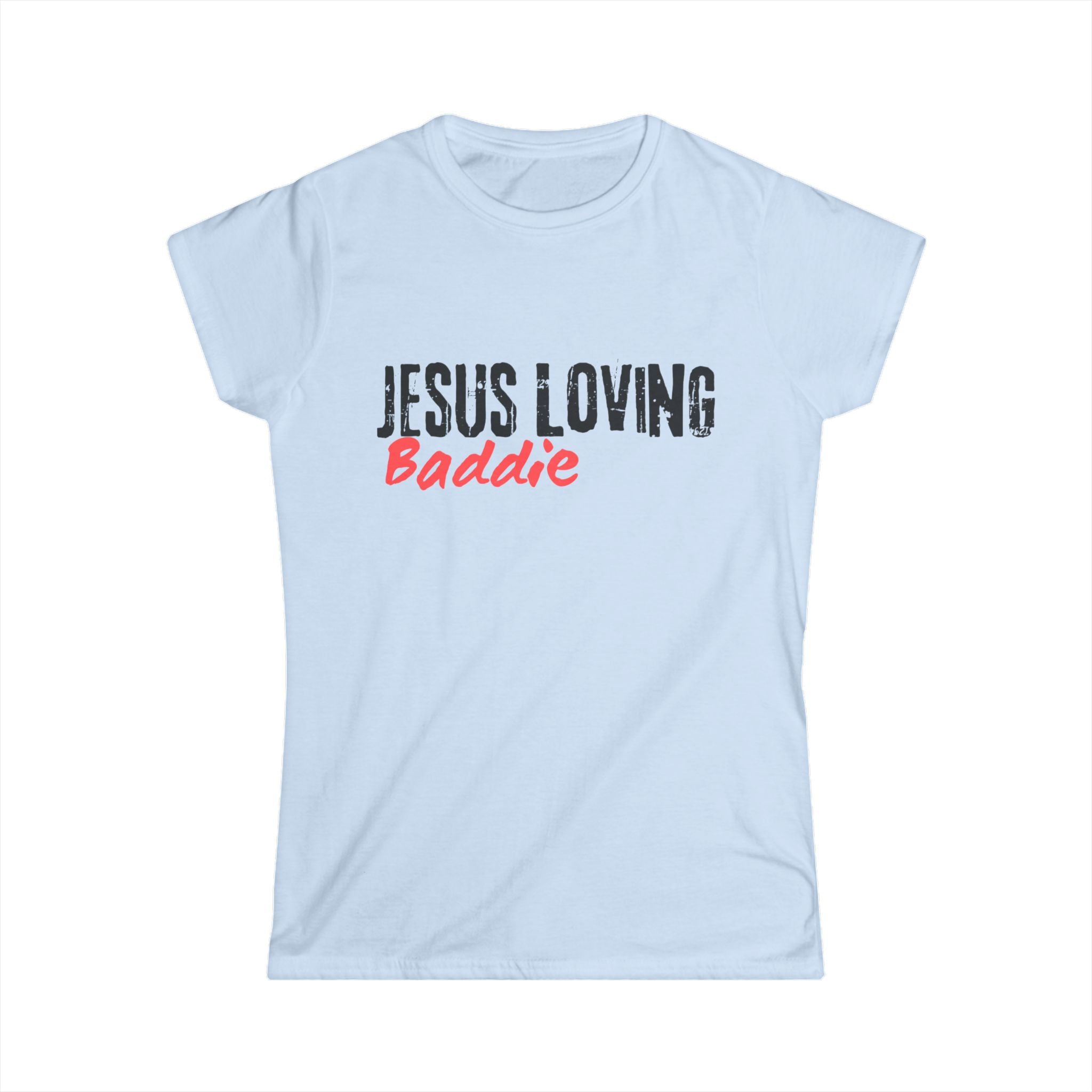 Jesus Loving Baddie Tee — Christian Graphic Women's T‑Shirt with Heart Cross Back