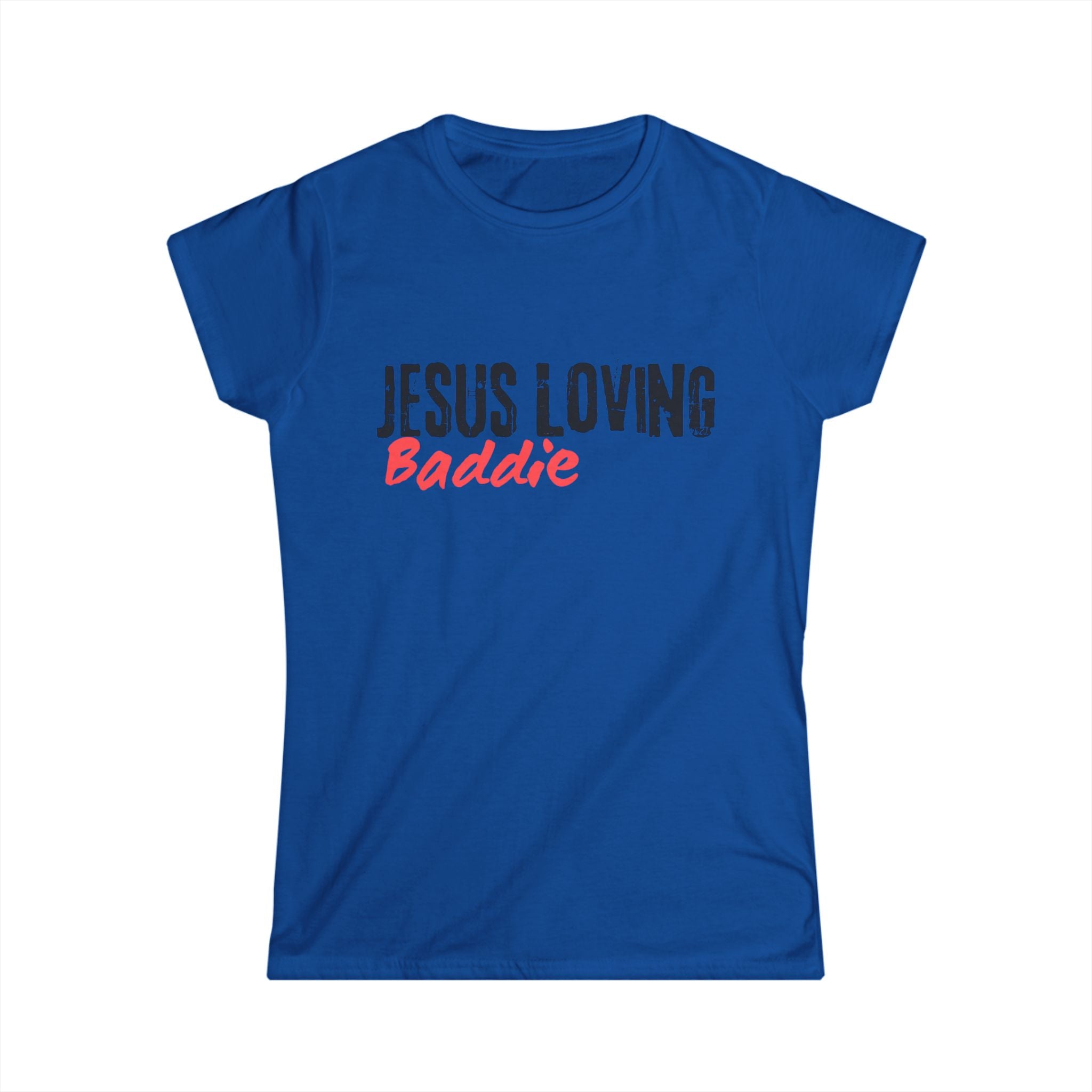 Jesus Loving Baddie Tee — Christian Graphic Women's T‑Shirt with Heart Cross Back