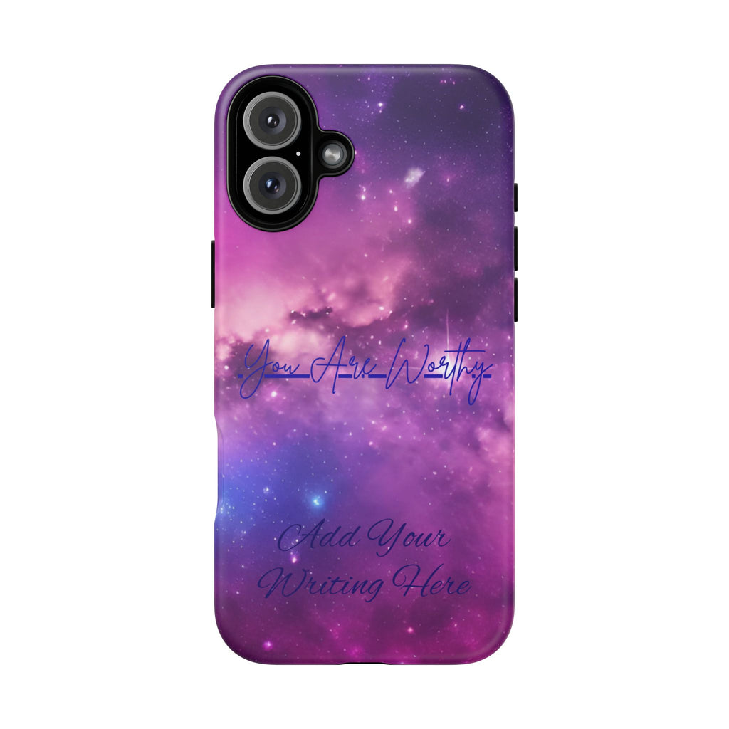 Custom Galaxy Phone Case — Personalized Purple Nebula iPhone Cover with Text