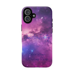 Custom Galaxy Phone Case — Personalized Purple Nebula iPhone Cover with Text