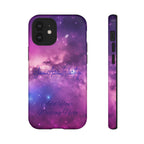 Custom Galaxy Phone Case — Personalized Purple Nebula iPhone Cover with Text