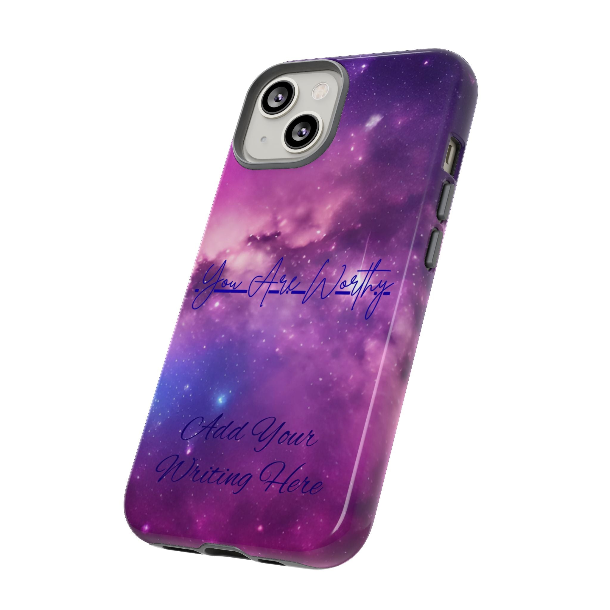 Custom Galaxy Phone Case — Personalized Purple Nebula iPhone Cover with Text