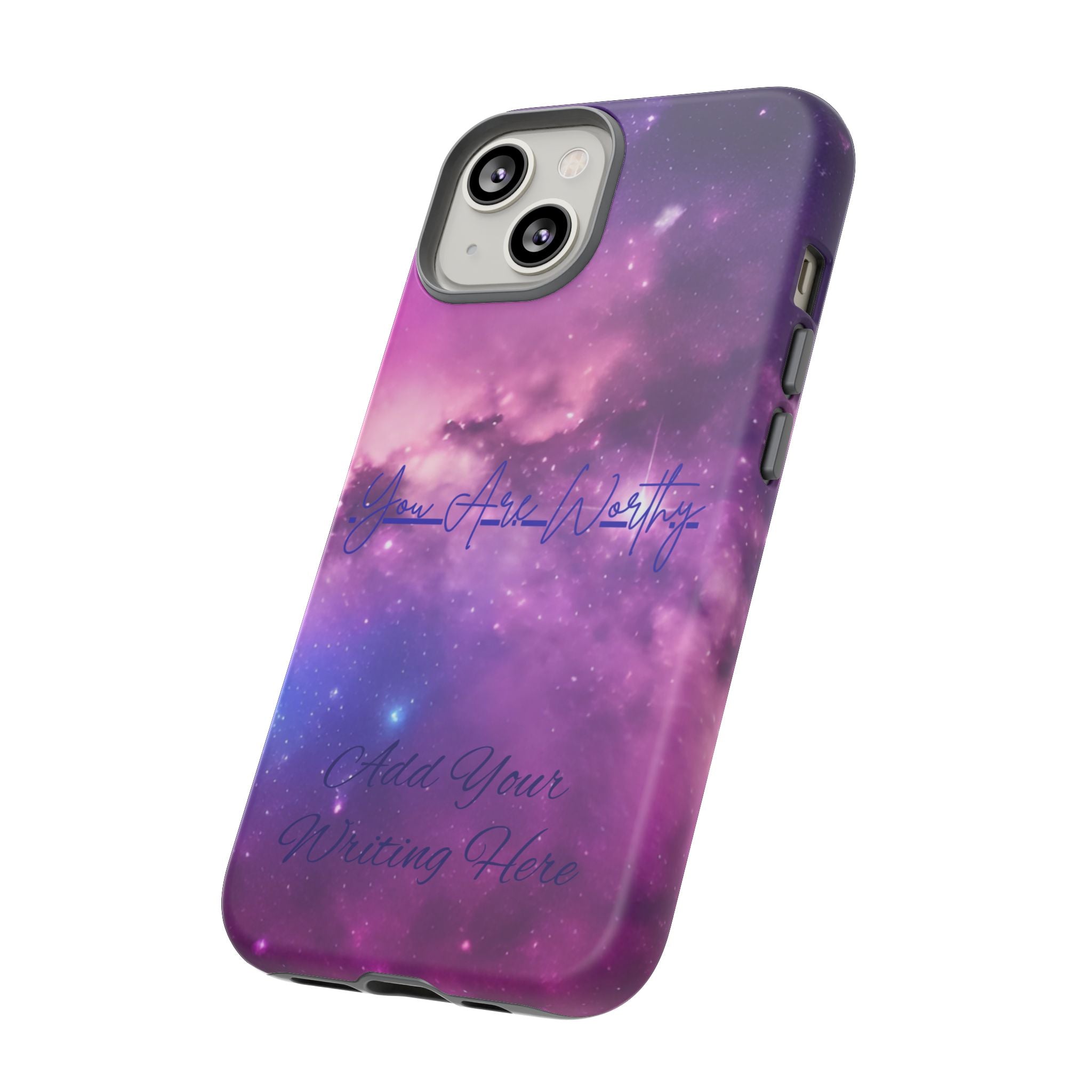 Custom Galaxy Phone Case — Personalized Purple Nebula iPhone Cover with Text