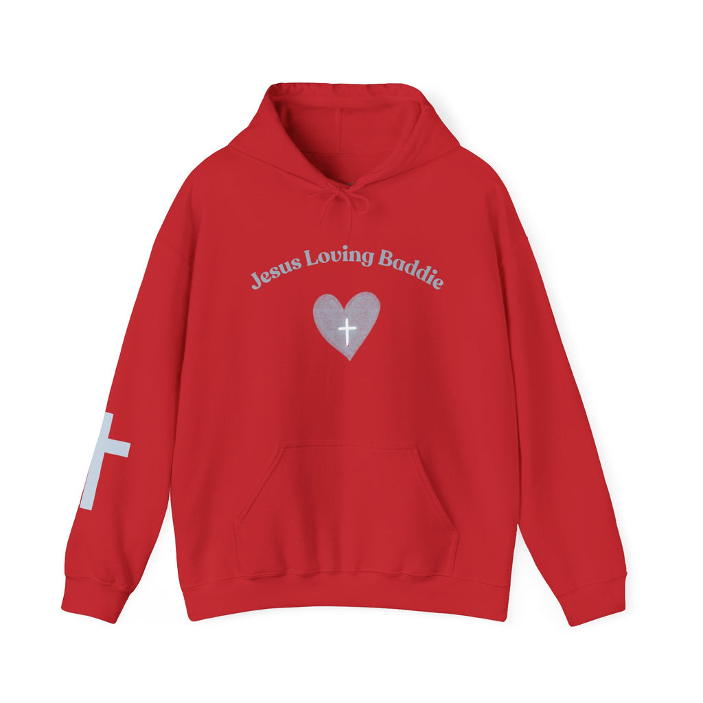 Jesus Loving Baddie Hoodie — Psalm 46:5 Christian Heart Cross Pullover