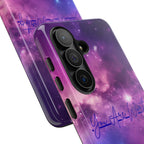 Galaxy "You Are Worthy" Phone Case — Motivational Nebula Design, Customizable Text