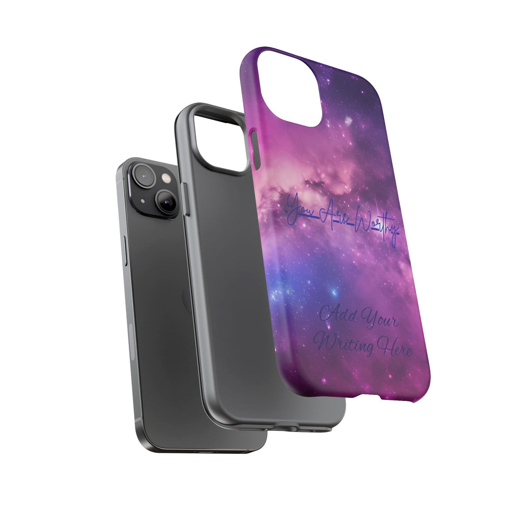 Custom Galaxy Phone Case — Personalized Purple Nebula iPhone Cover with Text