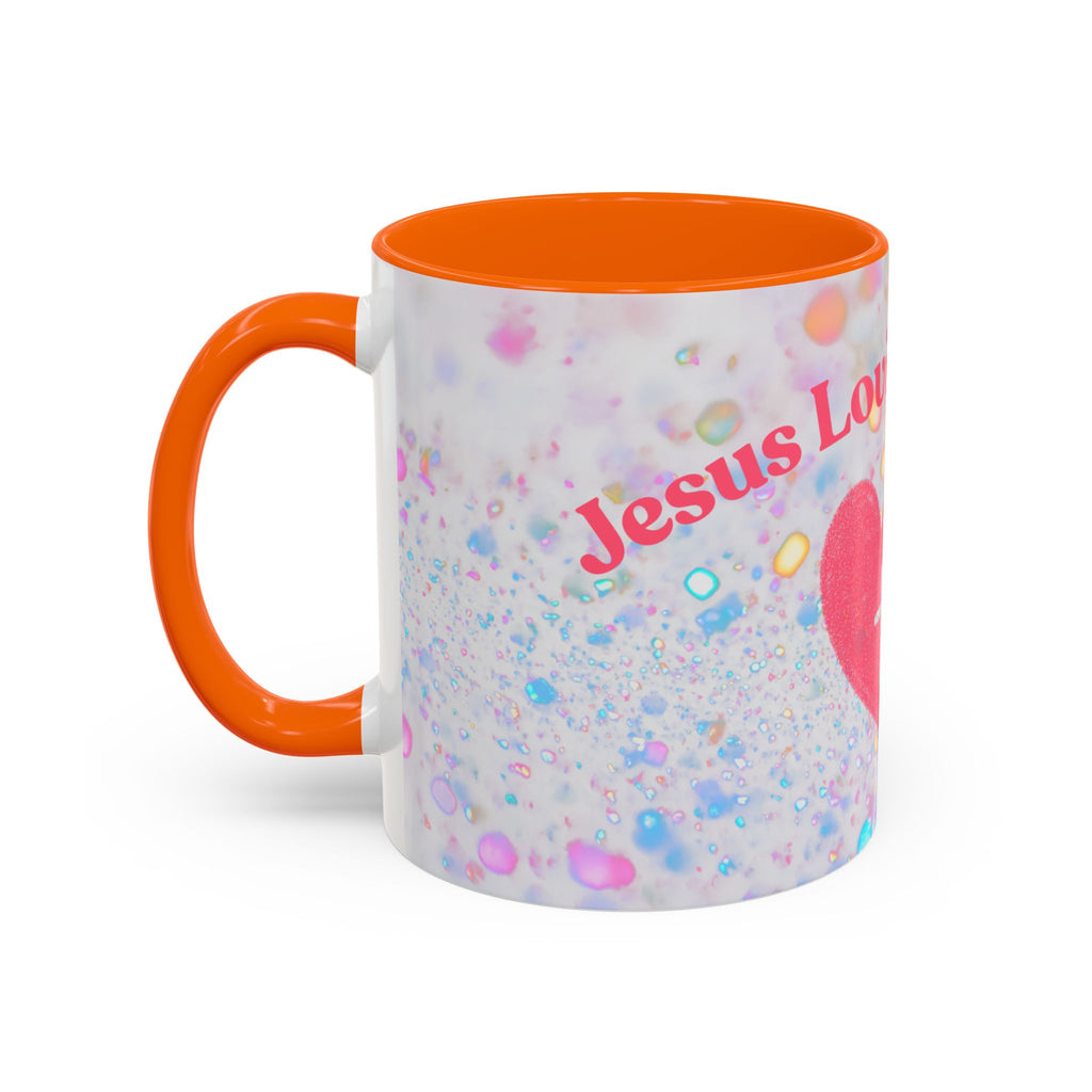 Jesus Loving Baddie Accent Coffee Mug – Pink Heart Cross 11/15oz