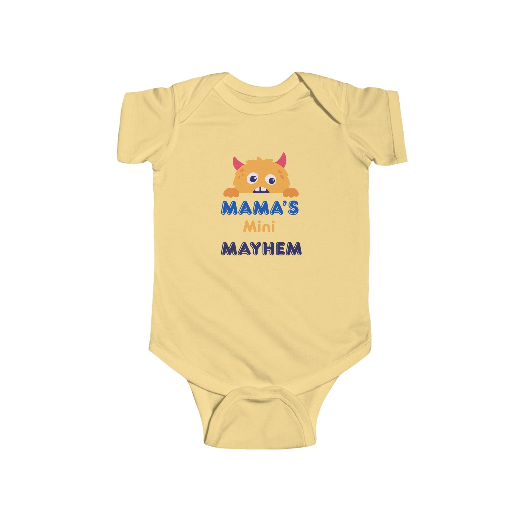 Mama’s Mini Mayhem Infant Bodysuit — Cute Cat Graphic Baby Onesie