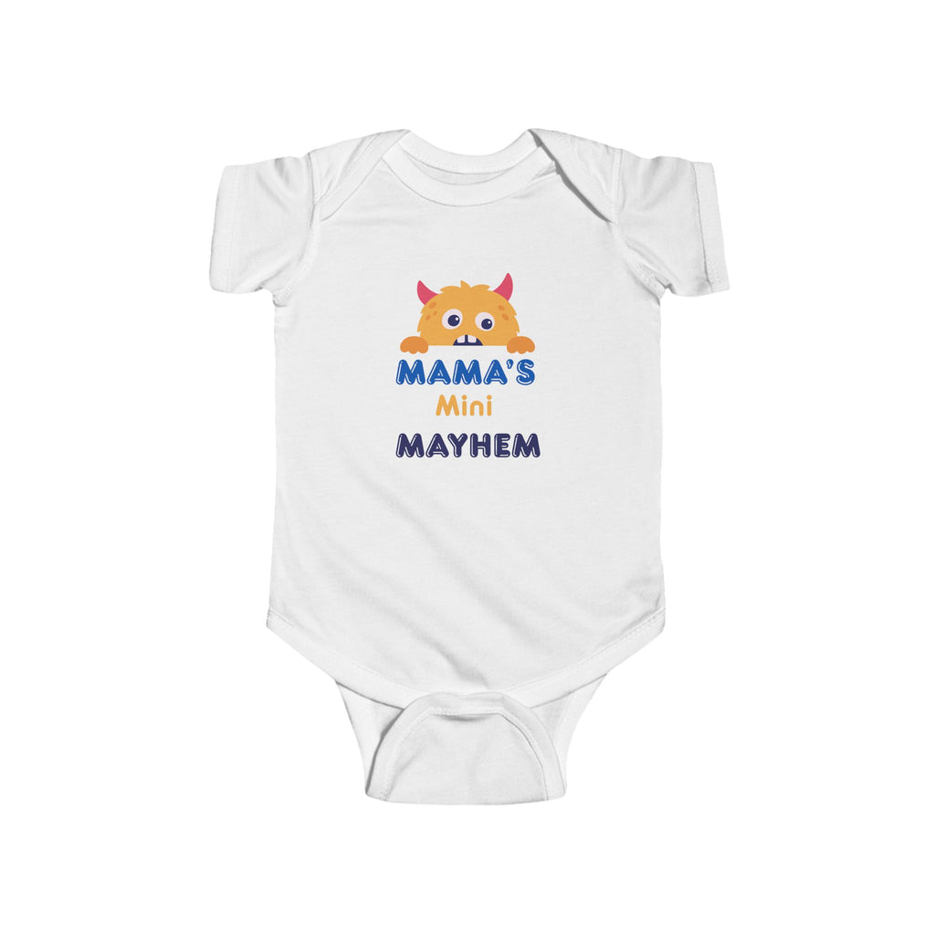 Mama’s Mini Mayhem Infant Bodysuit — Cute Cat Graphic Baby Onesie