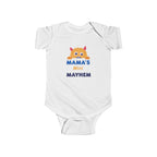 Mama’s Mini Mayhem Infant Bodysuit — Cute Cat Graphic Baby Onesie
