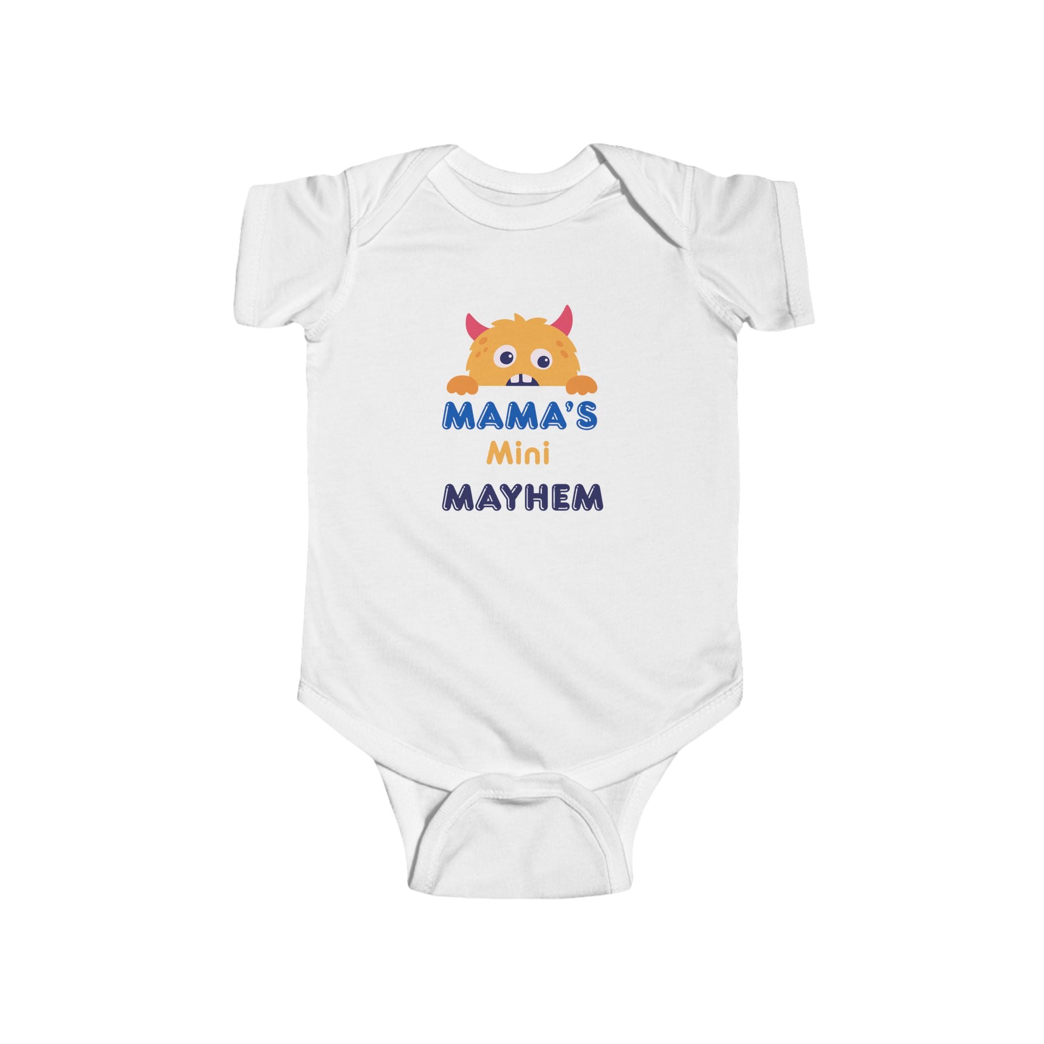 Mama’s Mini Mayhem Infant Bodysuit — Cute Cat Graphic Baby Onesie