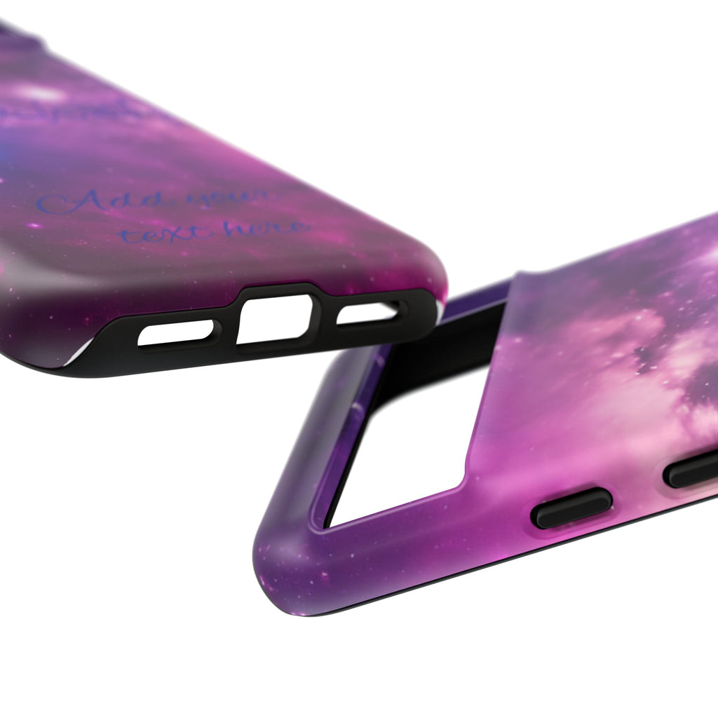 Galaxy "You Are Worthy" Phone Case — Motivational Nebula Design, Customizable Text