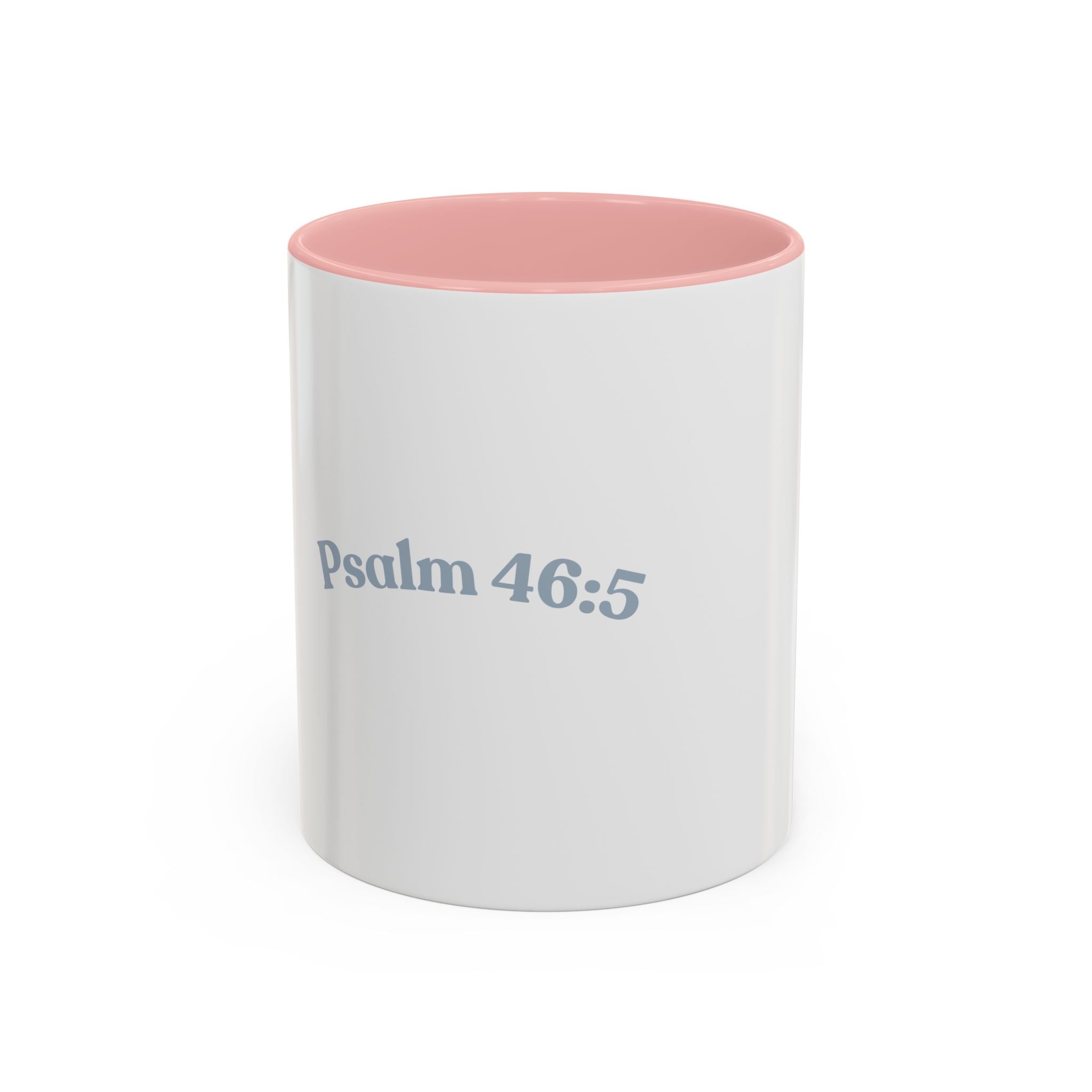 Psalm 46:5 Faith Coffee Mug — Minimal Cross Accent (11/15oz)